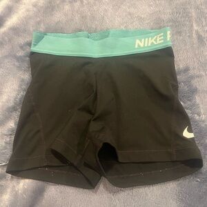 Nike Teal and Black Sports Shorts